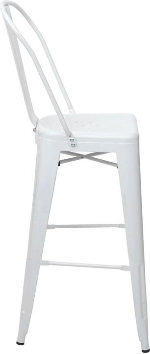Immagine prodotto Swisshandel24 Sgabello da bar 2x, sgabello da banco con schienale, design industriale in metallo - bianco