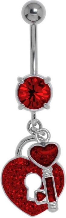 Bijouteria Bauchpiercing (Kristall, Messing rhodiniert, Chirurgenstahl 316L)