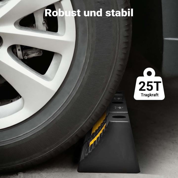 Produktbild Wiltec Radstopper 60x12x8cm 2x Einparkhilfe Gummi Anfahrschutz Parkhilfe Garage