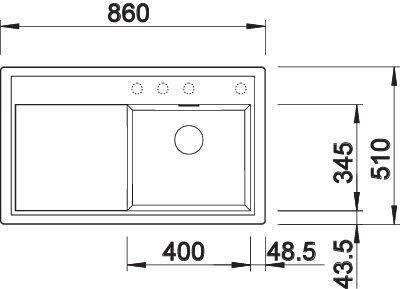 Produktbild Blanco Zenar 45 S (Aufsatzspülbecken, 86 cm, 51 cm)