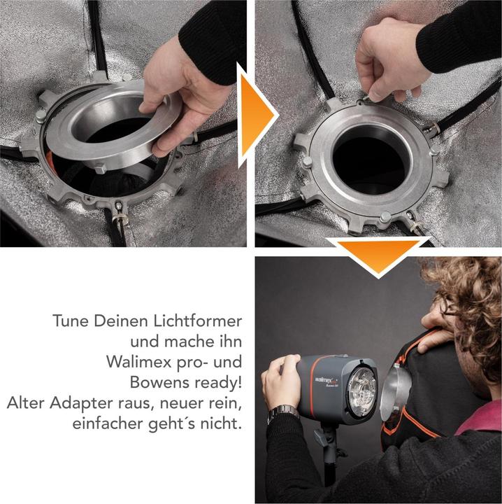 Image du produit Walimex pro Adaptateur pour boîte à lumière pro & K (Boîte à lumière, 15.20 cm)