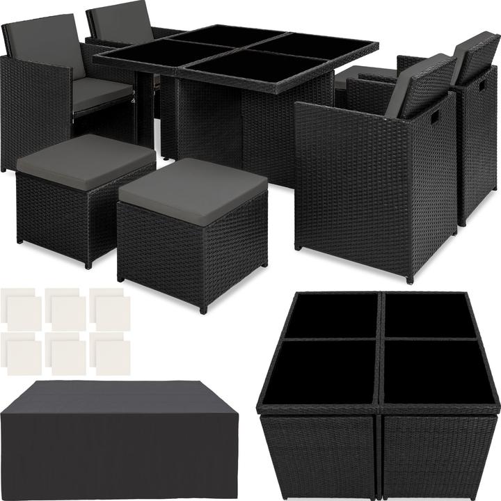 Immagine prodotto tectake set da giardino in rattan e alluminio Manhattan, variante 2 (100 cm)