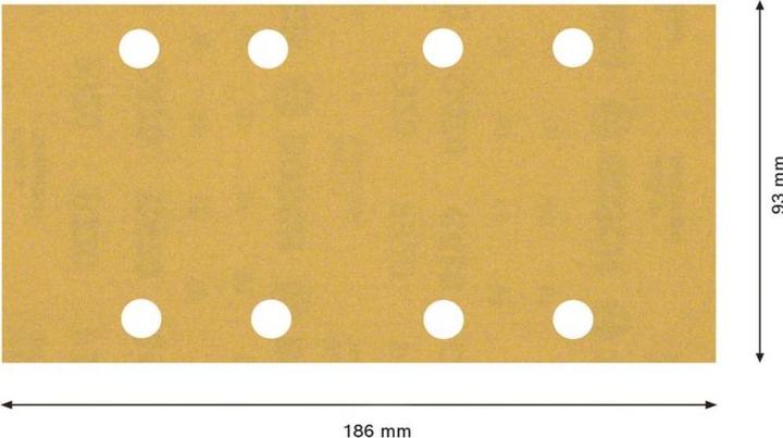 Produktbild Bosch Professional Zubehör EXPERT C470 Schleifpapier mit 8 Löchern für Schwingschleifer, 93 x 186 mm, G 320, 10-tlg. (320)