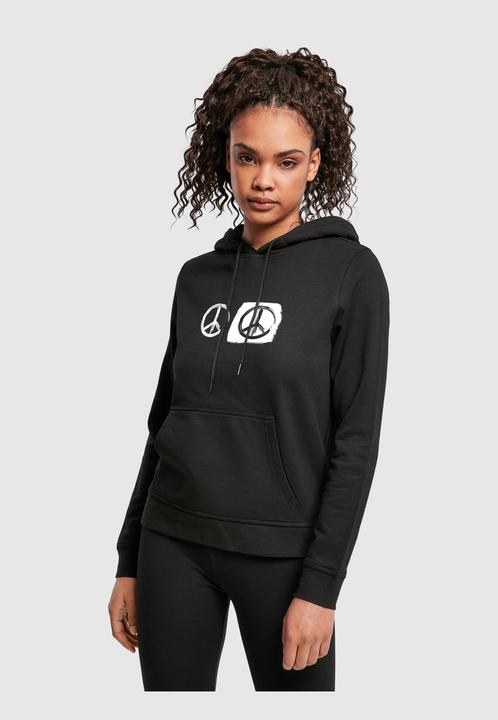Actual product image Merchcode Ladies Peace - Double Peace Black Basic Hoody - 161625 (XS)