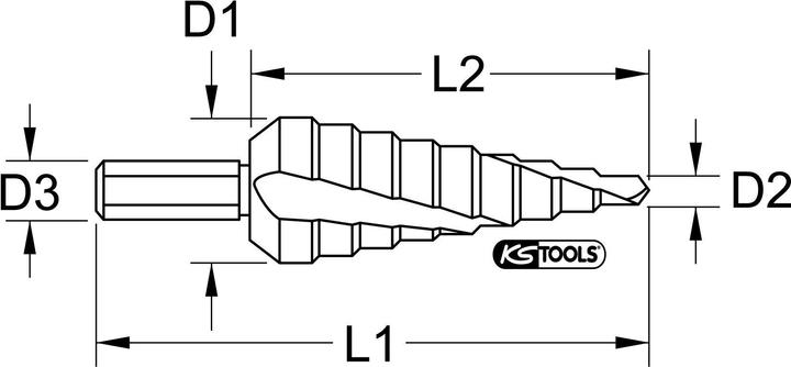 Productafbeelding KS Tools HSS-TiN stappenboor (38 millimeter)