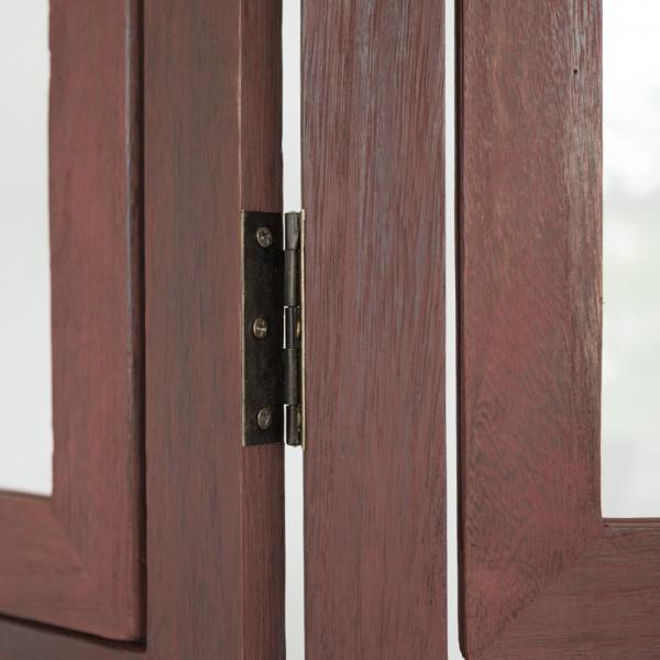 Actual product image Homestyle4u 3 fold screen room divider wood partition wall in brown photo wall