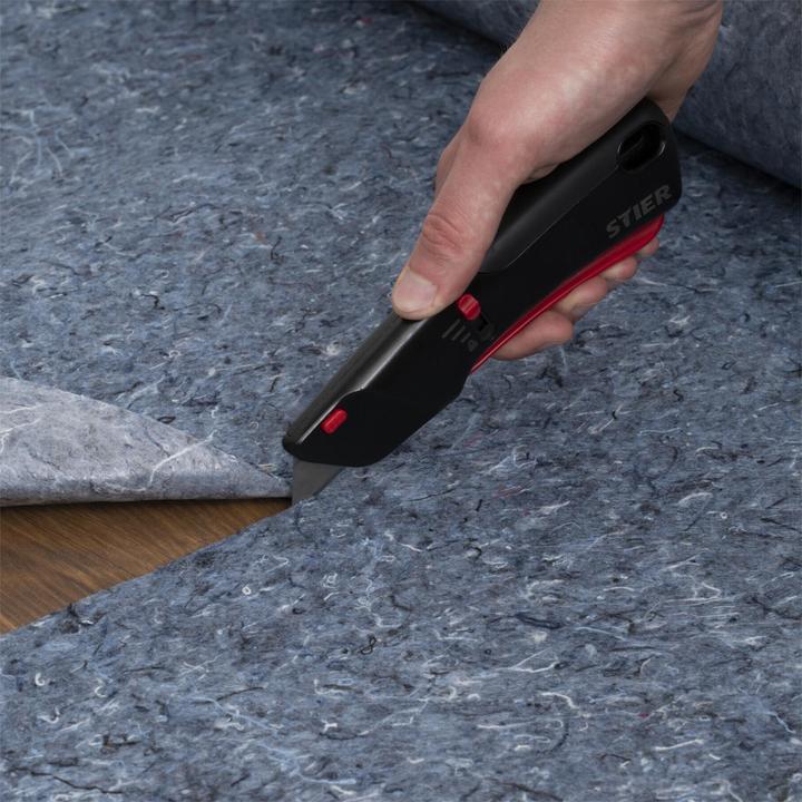 Actual product image Stier Premium safety cutter knife with 10 replacement blades, automatic blade retraction (Cutters)