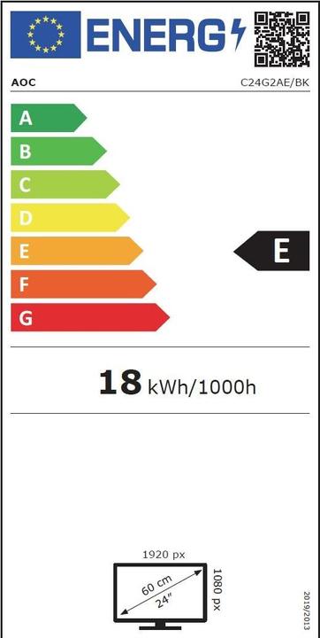 Label énergétique AOC C24G2AE/BK (1920 x 1080 pixels, 23.60")