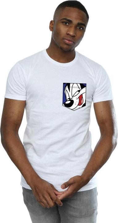 Produktbild Looney Tunes Pepe Le Pew Face Faux Pocket TShirt (XXL)