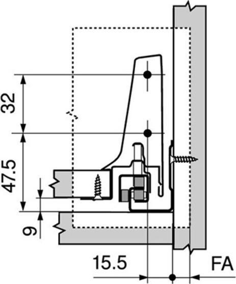 Produktbild Blum Komplett-Frontschubkasten-Set TANDEMBOX M / C mit Reling, seidenw