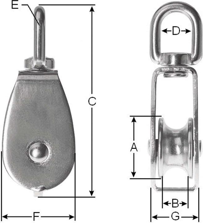 Produktbild Eneroid Umlenkrolle, Edelstahl, 25 mm