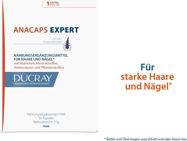 Nährwerte und Zutaten Pierre Fabre Ducray Anacaps Experte, 30 Kapseln (Körperlotion)
