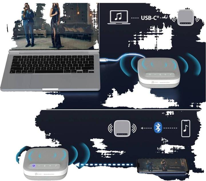 Produktbild j5Create USB-C-Dock für 4K-Freisprecheinrichtung, Kabelgebunden, USB 3.2 Gen 1 (3.1 Gen 1) Type-C, 1