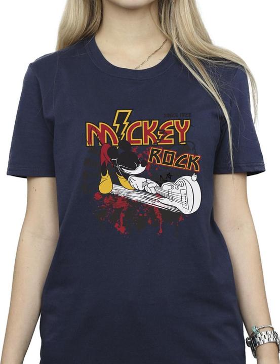 Actual product image Disney Womens/Ladies Mickey Mouse Smash Guitar Rock Cotton Boyfriend T-Shirt (L)