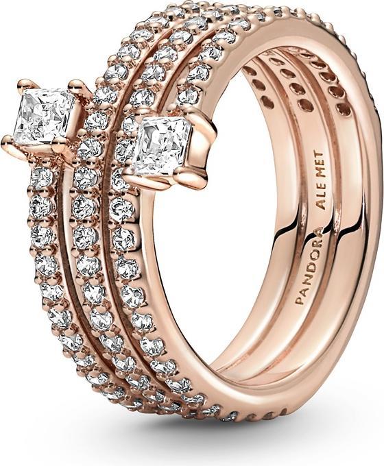 Produktbild Pandora Ring Dreifach Funkelnd (54, 925 Silber)