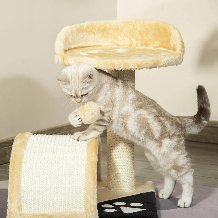 Image du produit PawHut Arbre à chat en peluche (46 cm, Beige)