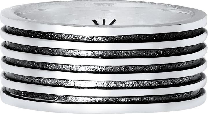 Image du produit Kuzzoi Bague Homme Bague ruban massif rainures 925 argent (66, Argent 925)