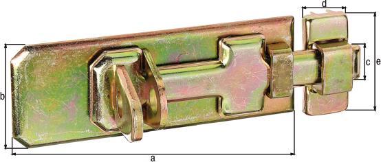 Immagine prodotto GAH Bullone di sicurezza Lunghezza 80 mm Larghezza 35 mm Acciaio galvanizzato giallo zincato (Barra di sicurezza, 1 pz.)