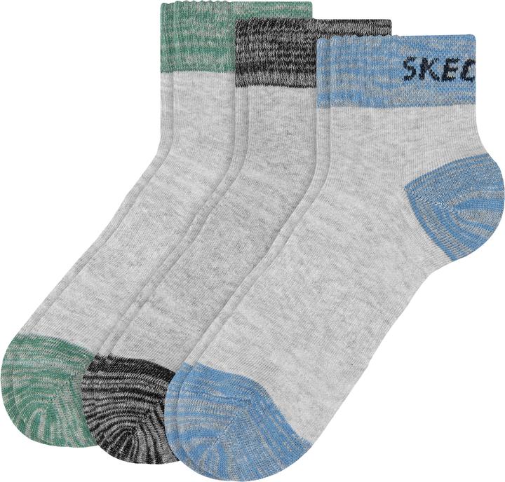Skechers Girls Mesh Ventilation Quarter 3p (pack of 3, 27, 30)