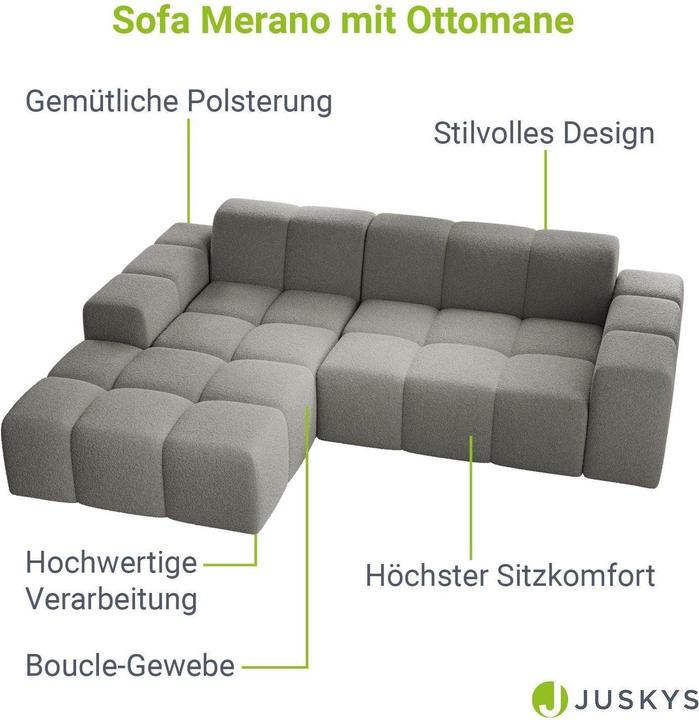 Immagine prodotto Juskys Divano Merano a sinistra (Divano ad angolo)