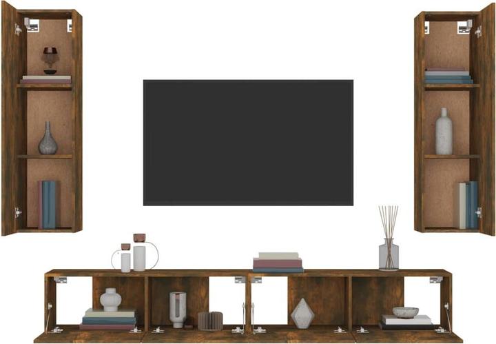 Produktbild VidaXL 4-tlg. TV-Schrank-Set Räuchereiche Holzwerkstoff,Farbe