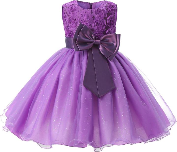 Produktbild JTI Abendkleid mit Schleife und Blumen - Lila (130) (130 B)