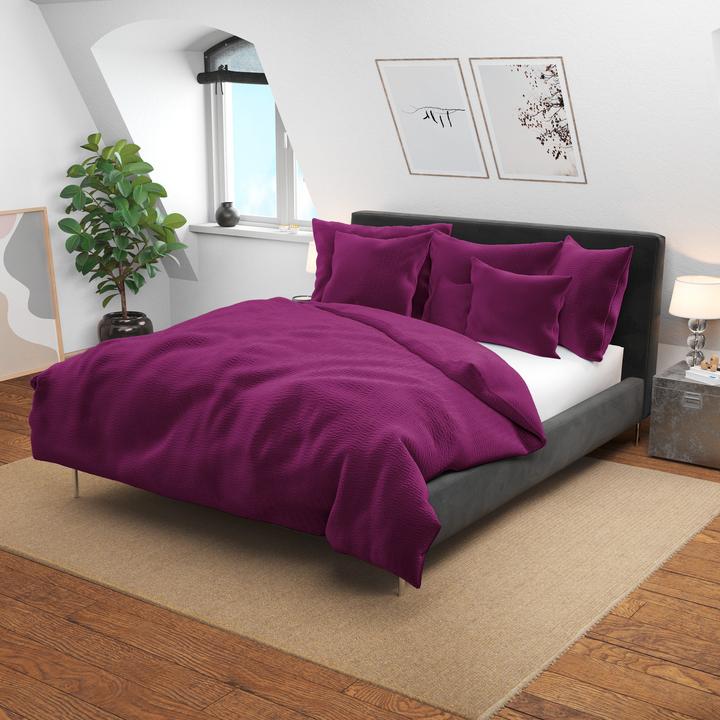 Actual product image Lotus Bettwaren Bed Linen Satin Seersucker uni (Pillowcase, 65 x 65 cm)