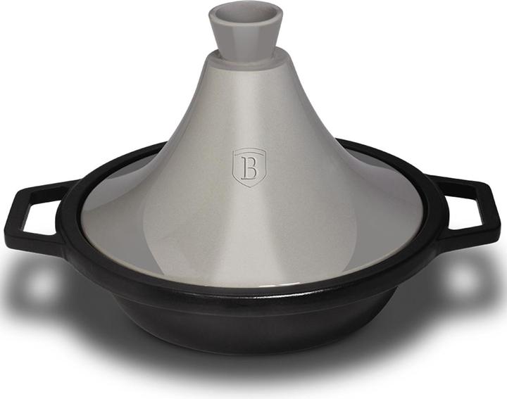 BerlingerHaus "Tajin" 2L | enamelled cast iron casserole 22 × 7.5cm (h-25cm with ceramic lid) Moonli (22 cm, Tajine pot, Cast iron)
