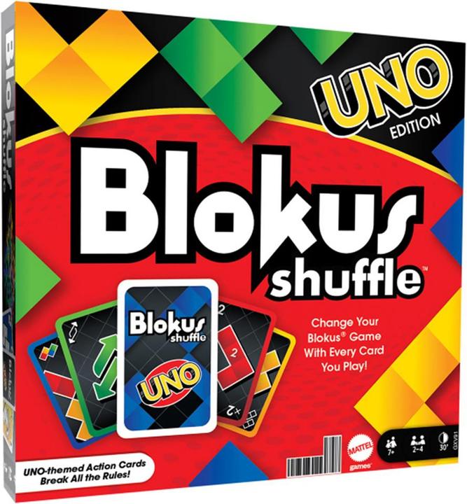 Produktbild Mattel Games Blokus Shuffle: UNO Edition (Russisch, Portugiesisch, Polnisch, Niederländisch, Italienisch, Französisch, Spanisch, Deutsch)