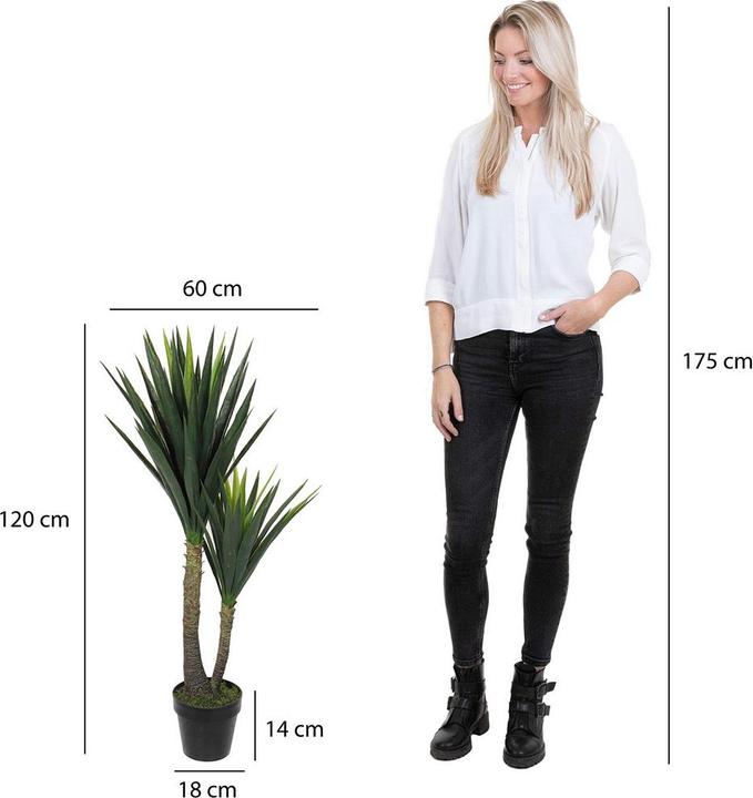 Immagine prodotto Mica Yucca Decorazioni pianta artificiale H 120 cm Ø 70 cm verde (120 cm)