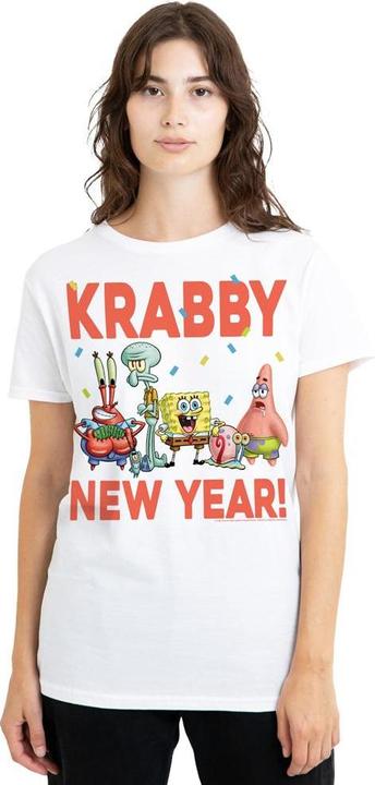 Immagine prodotto Spongebob Squarepants Krabby New Year Maglietta Adulto Unisex (L)