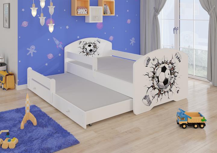 Immagine prodotto ADRK Furniture Letto matrimoniale con ringhiera e materassi PEPE II BALL 160x80 (160 x 80 cm)