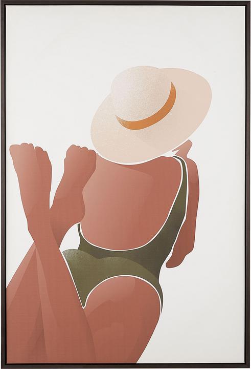 Produktbild Beliani Leinwandbild braun / weiss Frauenmotiv 63 x 93 cm FELTRINA (63 x 93 cm)