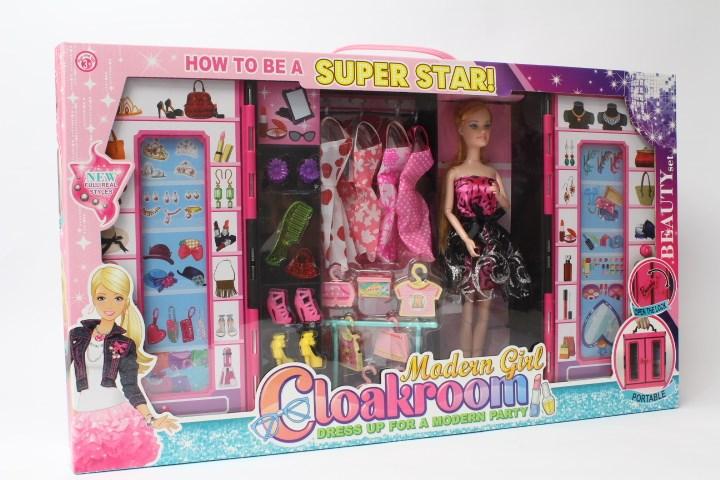 Produktbild No Name Puppe + Kleiderschrank Set DSJ928-1 07109