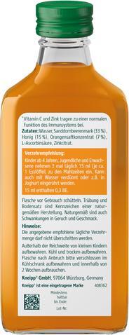 Nährwerte und Zutaten Kneipp Sanddorn Immun (1 Stück, Flüssigkeit)