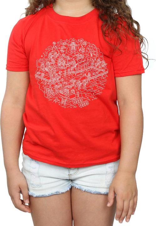 Actual product image Star Wars Girls Christmas Death Star Cotton T-Shirt (140, 146)