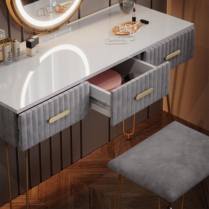 Image du produit Vicco Layla avec tabouret et éclairage (100 x 40 x 79 cm)