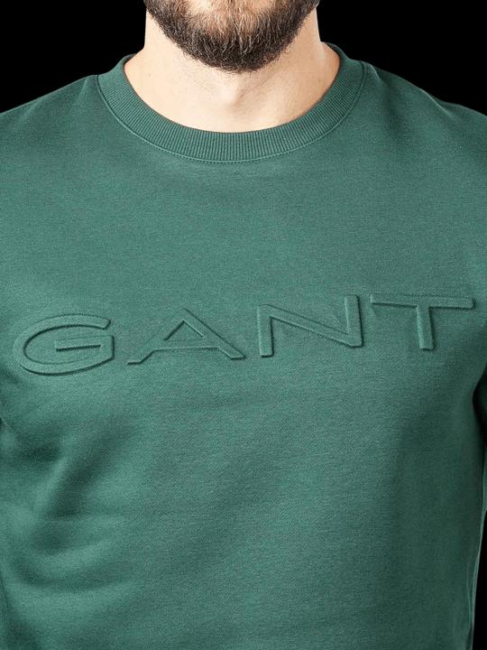 Produktbild GANT Embossed Sweater Crew Neck Tartan Green (L)