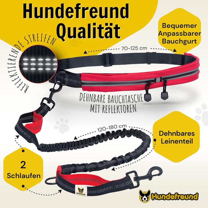 Image du produit Hundefreund Joggingleine mit Bauchgurt (Chien, Jogging, Vélo)