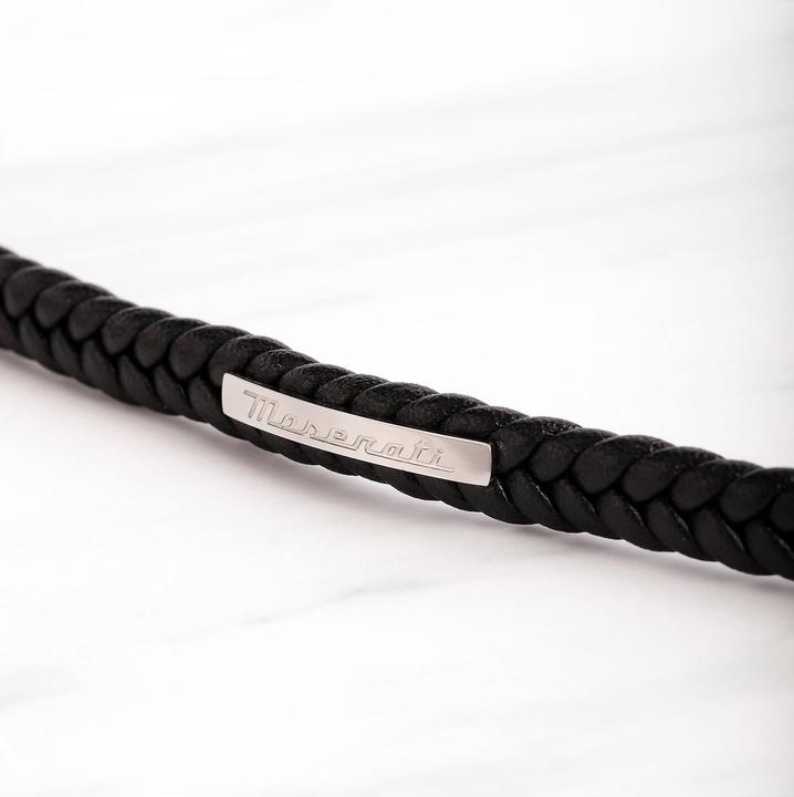 Produktbild Maserati Armband (23 cm, Edelstahl, Leder, Recycelt)