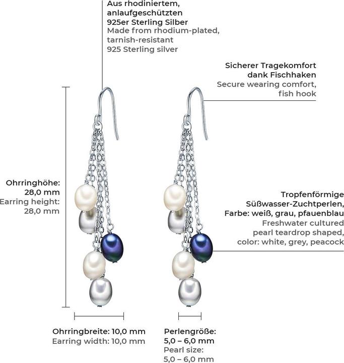 Actual product image Valero Pearls Ladies Sterling Silver Freshwater Cultured Pearl silver - 3016 (Sterling Silver)
