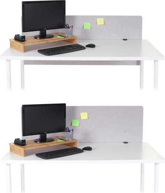 Image du produit Mendler Cloison acoustique de bureau, écran d'intimité de bureau, double paroi tissu/textile - 140x60cm (140 x 60 x 2 cm)