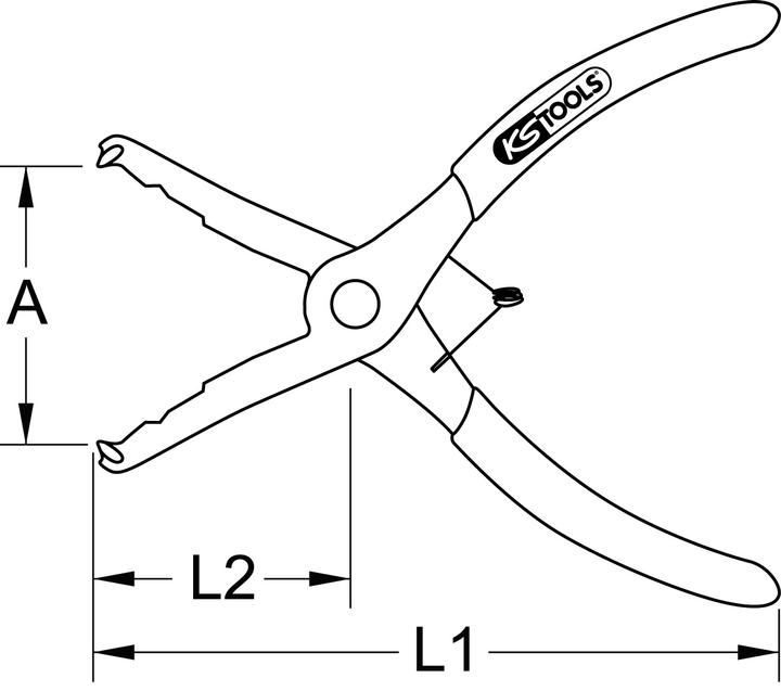 Image du produit KS Tools Pince pour clips Trim, 80°, 200mm (200 mm)