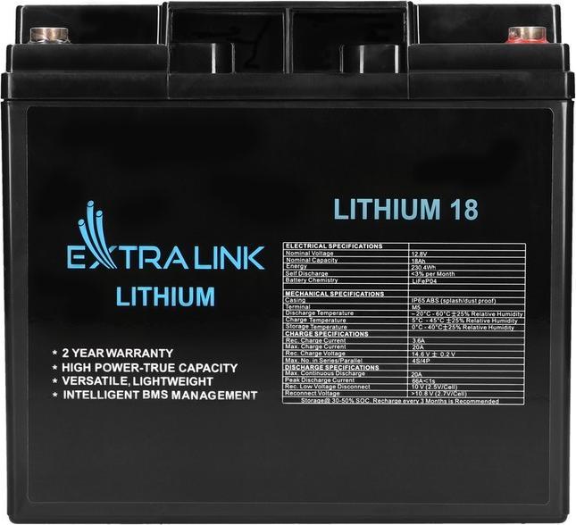 Actual product image Extralink EX.30417 industrial rechargeable battery Lithium Iron Phosphate (LiFePO4) (12.80 V, 18 Ah)