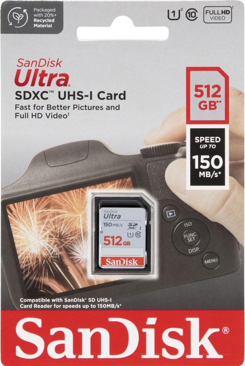 Produktbild SanDisk Ultra (512 GB, SDXC, U1, UHS-I)