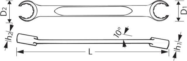 Produktbild Stahlwille Offener Doppel-Ringschlüssel (24 mm, 27 mm)