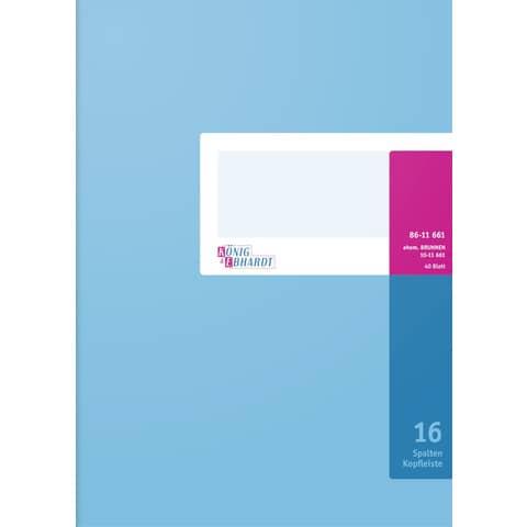 Actual product image König & Ebhardt Column book DIN A4 light blue/magenta 16 columns 40 sheets (40 x)