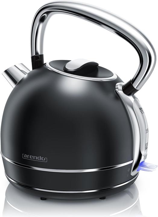 Actual product image Arendo Kettle Retro Stainless Steel Black