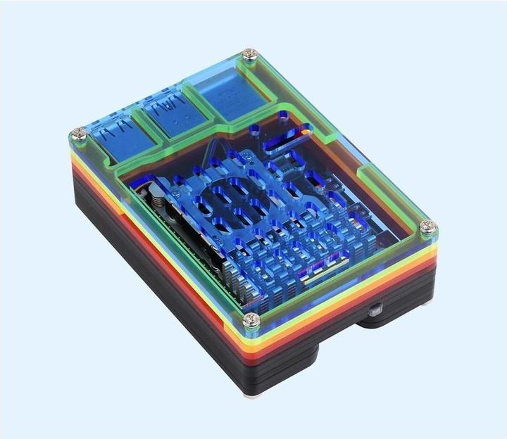 Actual product image Raspberry Pi EB84465 - Rainbow acrylic case for 5 - 26079