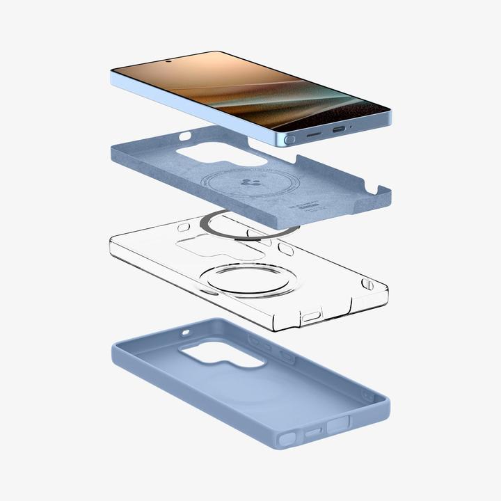 Produktbild Spigen Silicone Fit Mag Hülle für Samsung Galaxy S25 Ultra – blau (Samsung Galaxy S25 Ultra)